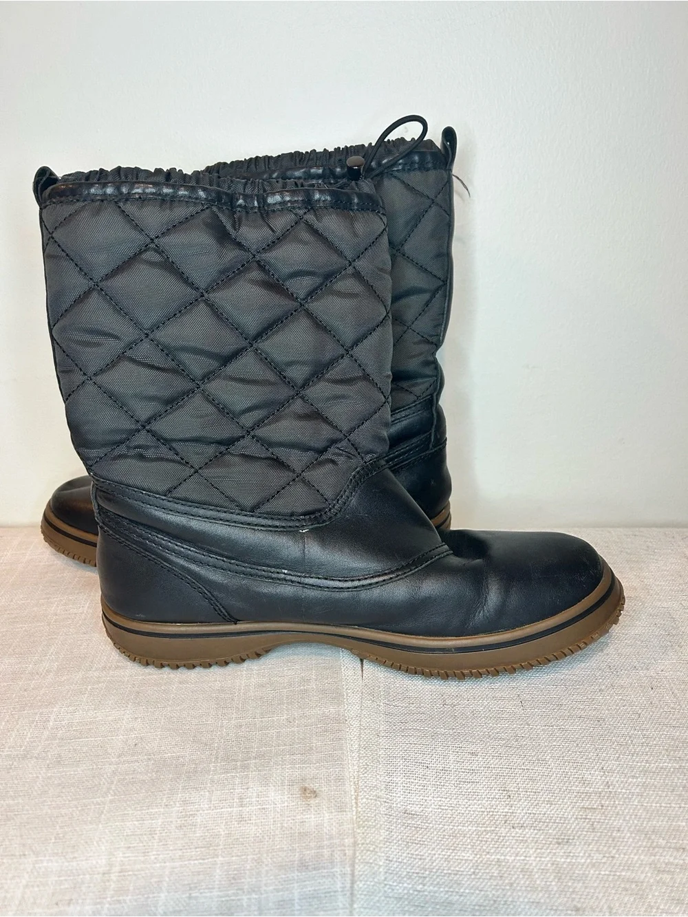 COACH womens Brown Quilted Winter Boots